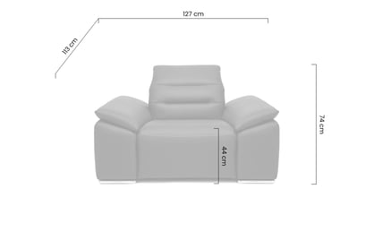 Relaxační křeslo Impressione RF manuální ovládání Křeslo čalouněná Impressione z manualna funkcja relaks 127 cm