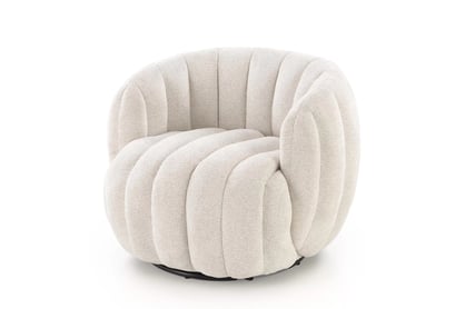 Relaxační otočné křeslo Lenis - béžový boucle Raven 22 Křeslo čalouněná Lenis obrotowy - kremowa boucle Raven 22