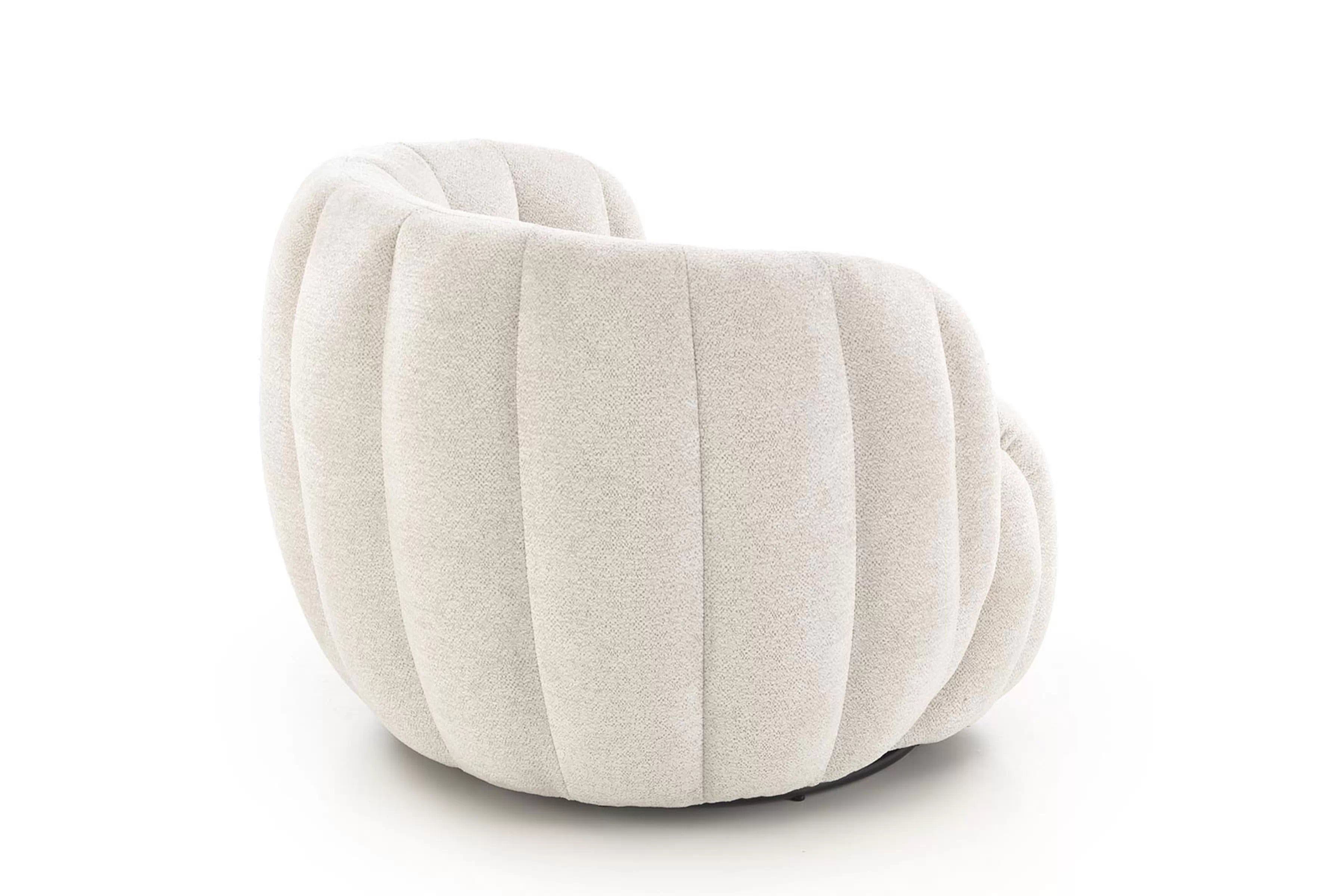 Relaxační otočné křeslo Lenis - béžový boucle Raven 22 Křeslo čalouněná Lenis obrotowy - kremowa boucle Raven 22