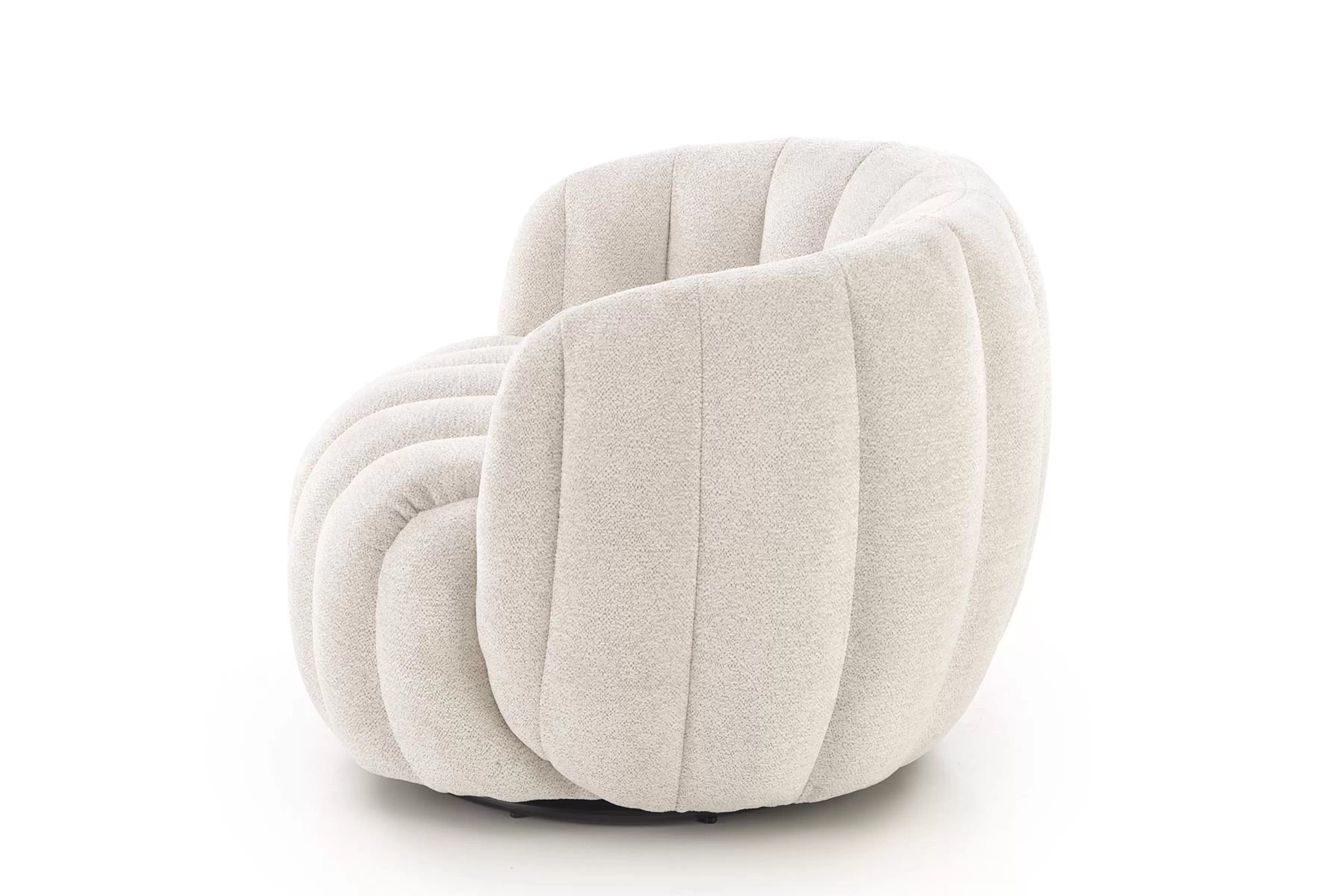 Relaxační otočné křeslo Lenis - béžový boucle Raven 22 Křeslo čalouněná Lenis obrotowy - kremowa boucle Raven 22