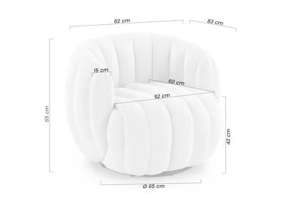 Relaxační otočné křeslo Lenis - béžový boucle Raven 22 Křeslo čalouněná Lenis obrotowy - kremowa boucle Raven 22