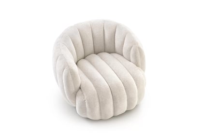 Relaxační otočné křeslo Lenis - béžový boucle Raven 22 Křeslo čalouněná Lenis obrotowy - kremowa boucle Raven 22