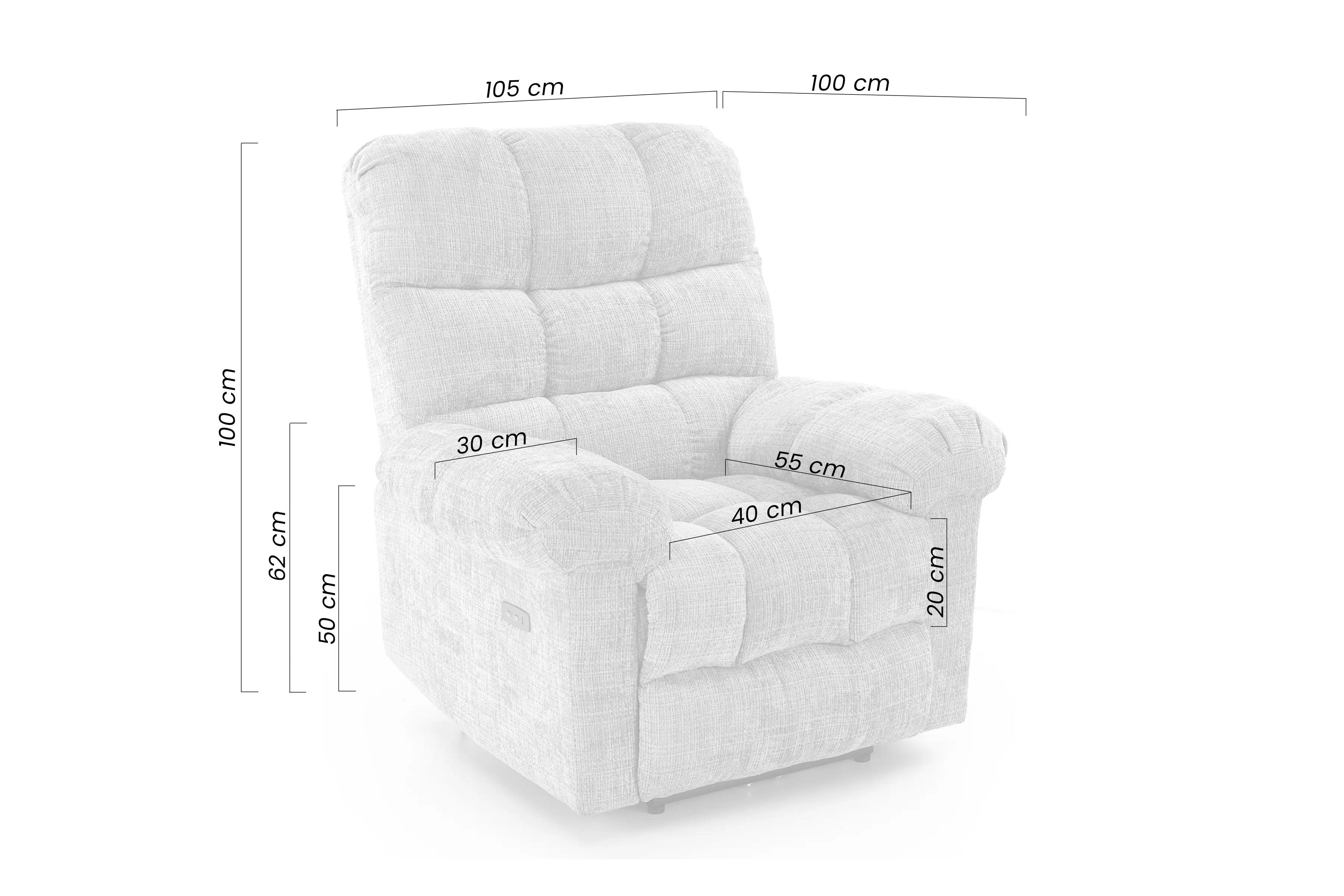 Relax kreslo Muranio s elektrickou funkciou relax - béžová pletenina Kreslo odpočinkové Muranio z elektryczna funkcja relaks - Béžová plecionka