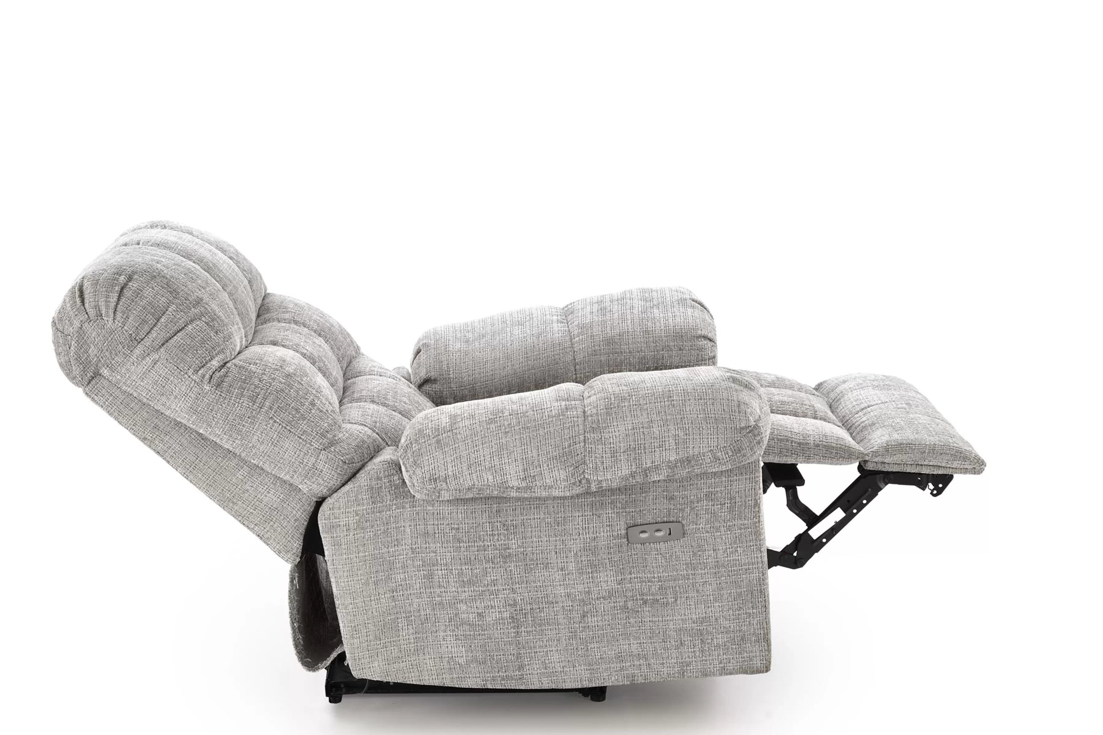 Relax kreslo Muranio s elektrickou funkciou relax - šedá pletenina Kreslo odpočinkové Muranio z elektryczna funkcja relaks - šedá plecionka