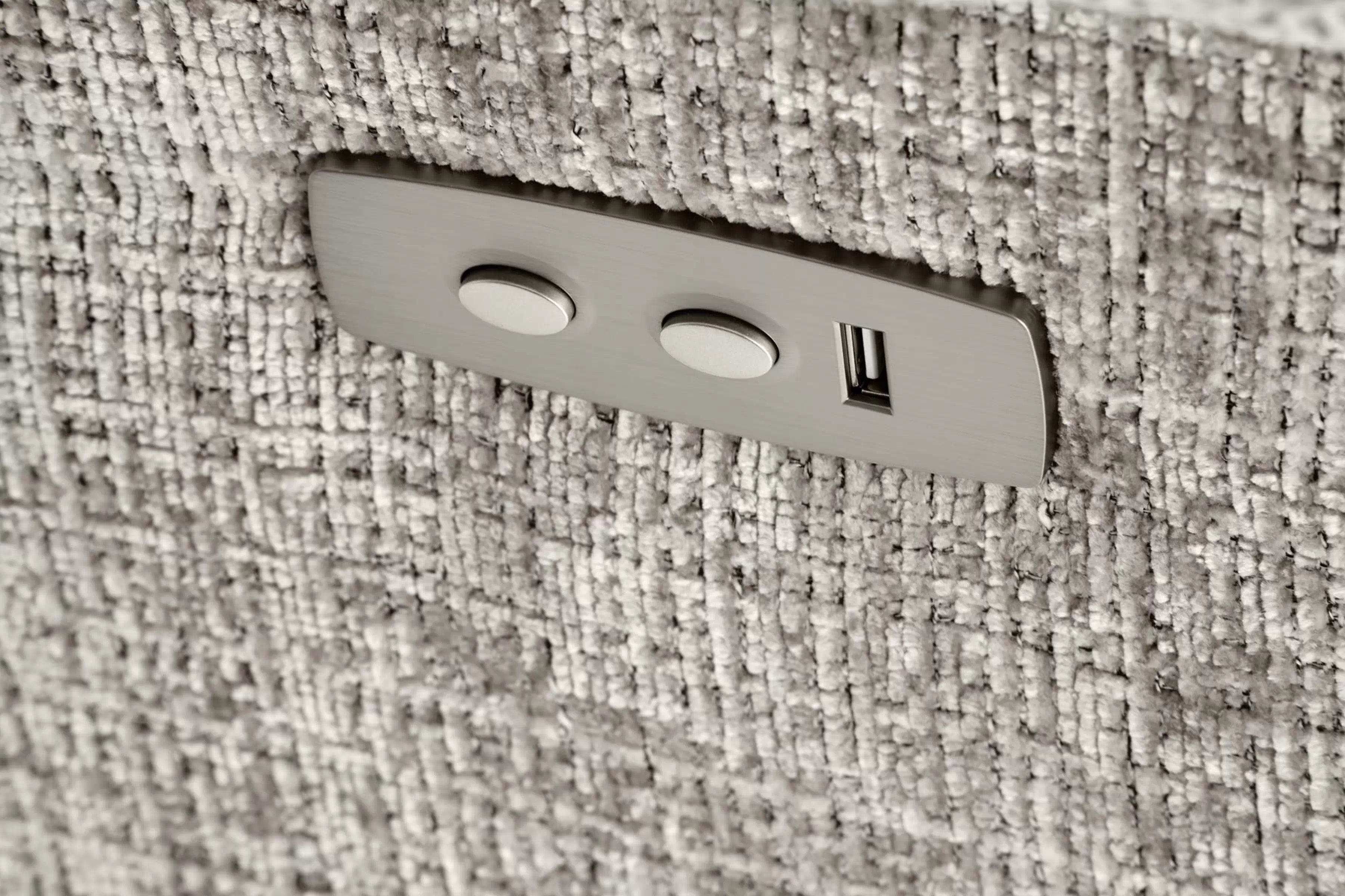 Relax kreslo Muranio s elektrickou funkciou relax - šedá pletenina Kreslo odpočinkové Muranio z elektryczna funkcja relaks - šedá plecionka