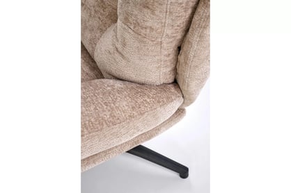 Otočný relaxačný fotel Opunio s podnožkou - béžová textília Kreslo odpočinkové Opunio otočna z podnozkiem - Béžová dzianina
