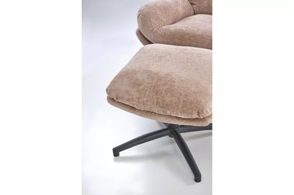 Otočný relaxačný fotel Opunio s podnožkou - béžová textília Kreslo odpočinkové Opunio otočna z podnozkiem - Béžová dzianina