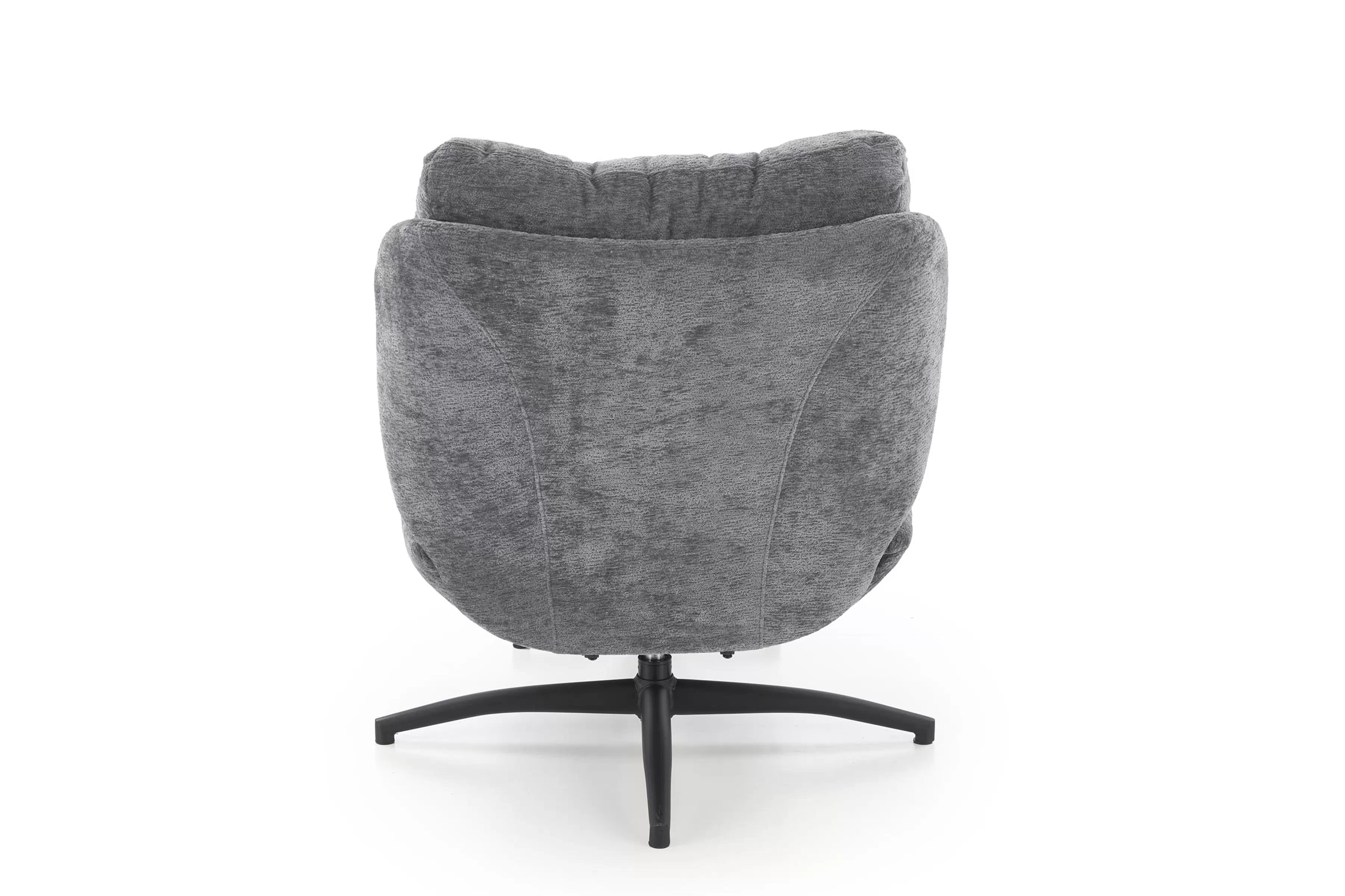 Hojdacie kreslo Opunio otočné s podnožkou - sivá tkanina Kreslo odpočinkové Opunio otočna z podnozkiem - šedá dzianina