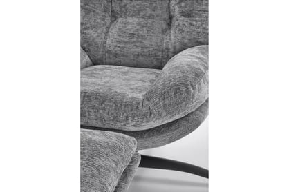 Hojdacie kreslo Opunio otočné s podnožkou - sivá tkanina Kreslo odpočinkové Opunio otočna z podnozkiem - šedá dzianina