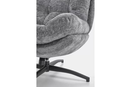 Hojdacie kreslo Opunio otočné s podnožkou - sivá tkanina Kreslo odpočinkové Opunio otočna z podnozkiem - šedá dzianina