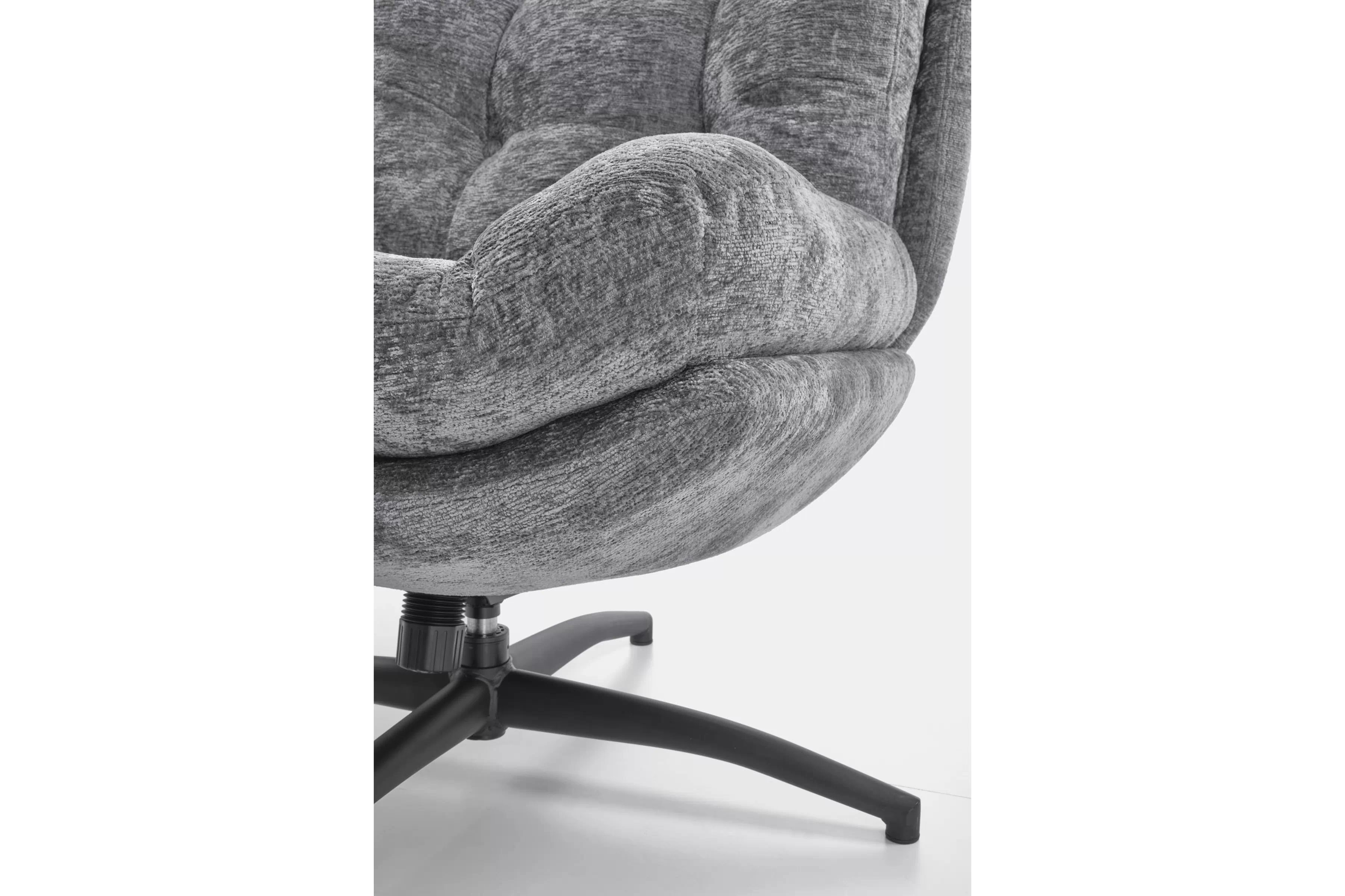 Hojdacie kreslo Opunio otočné s podnožkou - sivá tkanina Kreslo odpočinkové Opunio otočna z podnozkiem - šedá dzianina