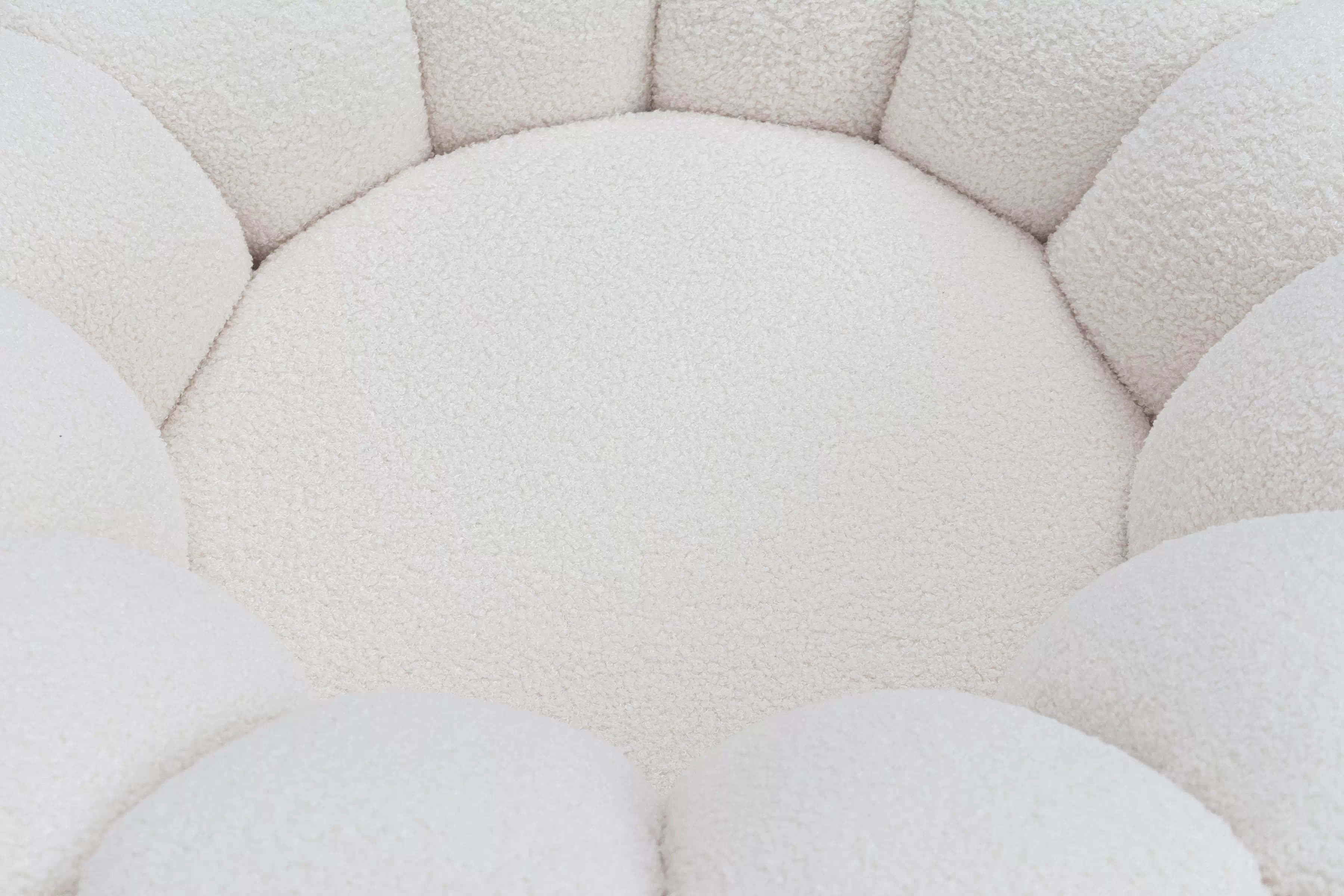 Křeslo Pares - krémová bouclé Lambi 1 Křeslo čalouněná Pares - bílá boucle