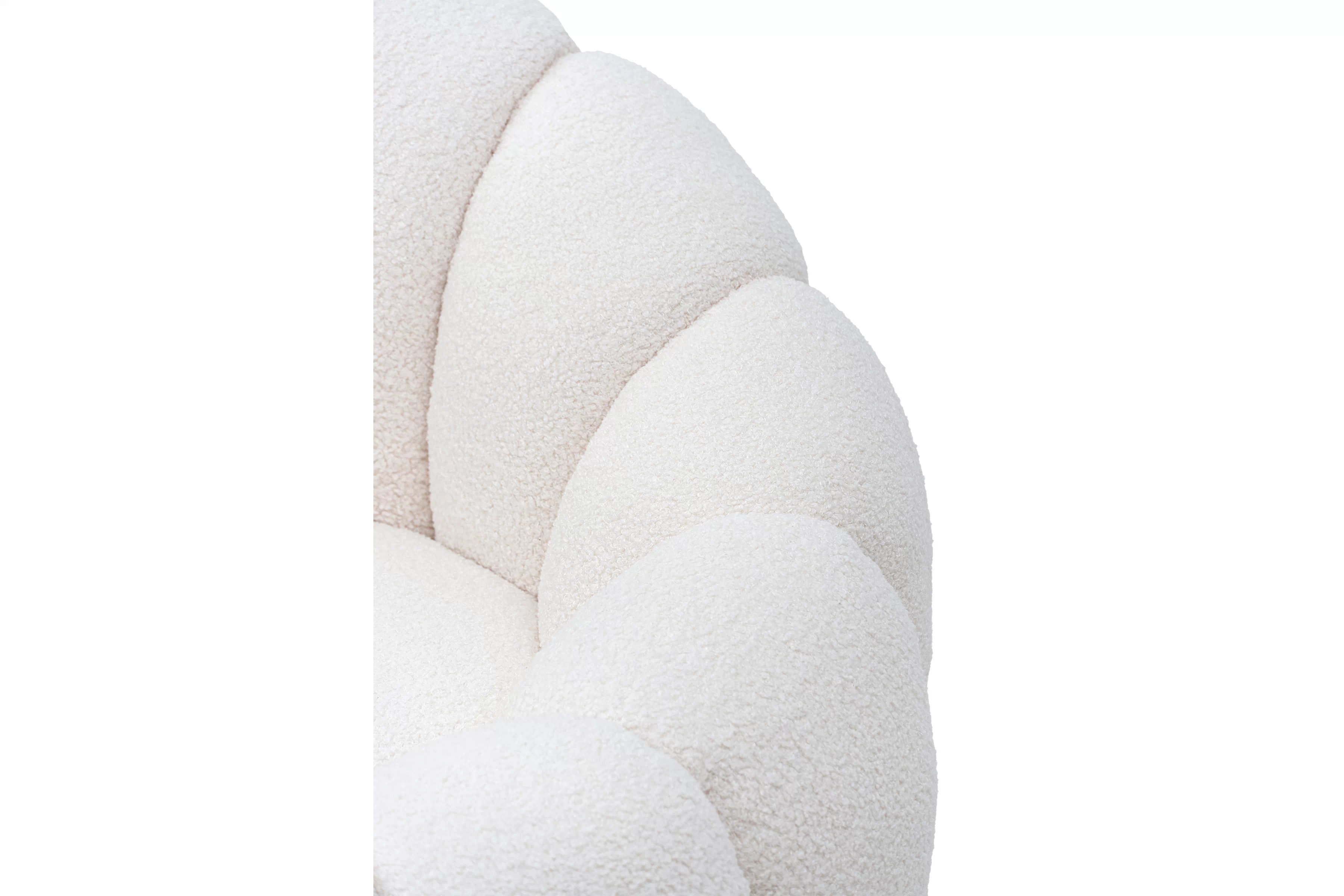 Křeslo Pares - krémová bouclé Lambi 1 Křeslo čalouněná Pares - bílá boucle