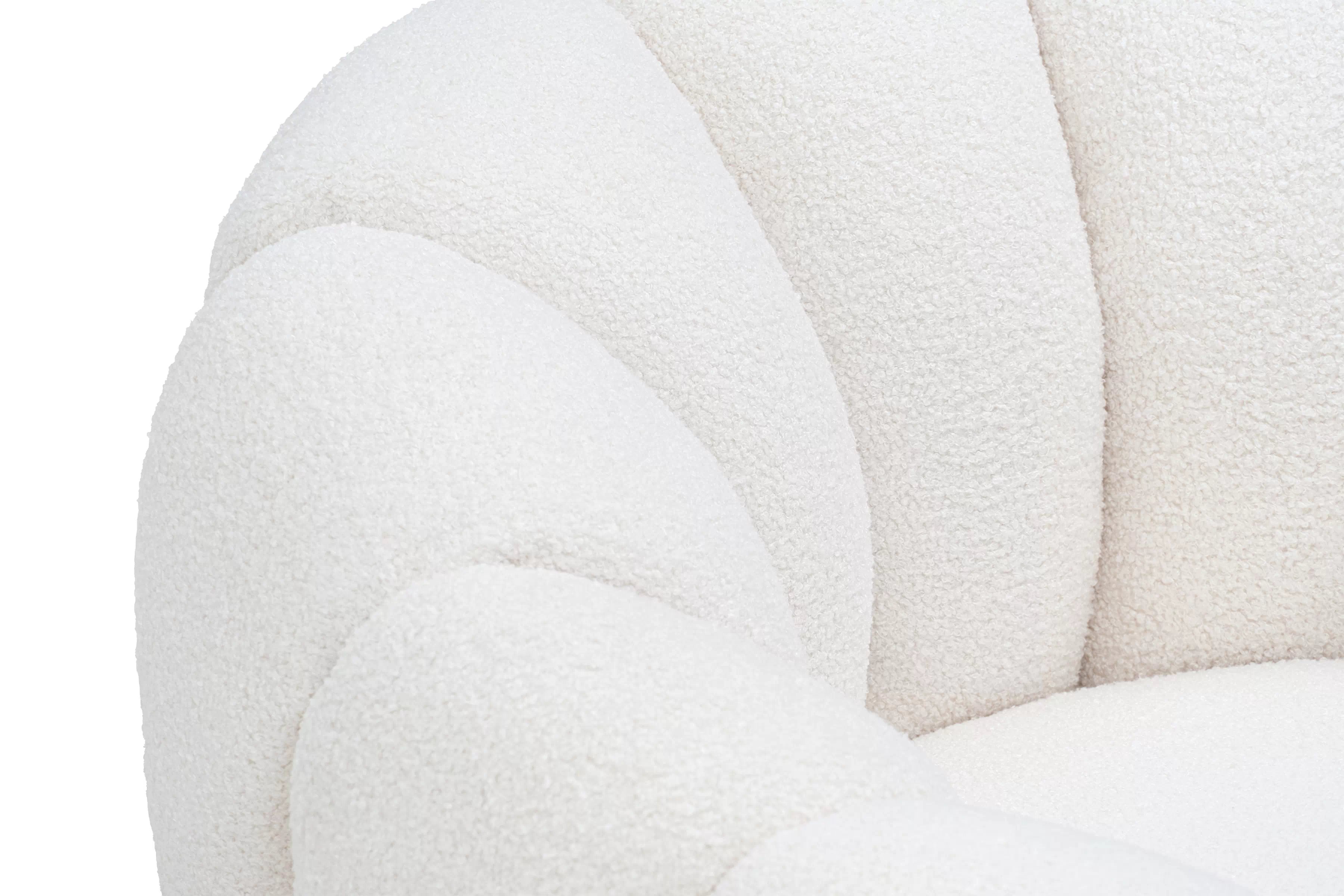 Křeslo Pares - krémová bouclé Lambi 1 Křeslo čalouněná Pares - bílá boucle