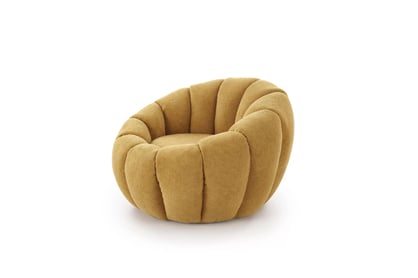 Čalouněné křeslo Pares - hořčicová boucle Křeslo čalouněná Pares - boucle hořčice 
