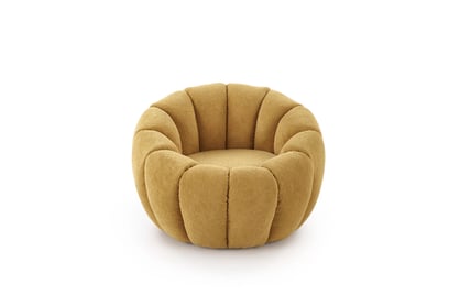 Čalouněné křeslo Pares - hořčicová boucle Křeslo čalouněná Pares - boucle hořčice 