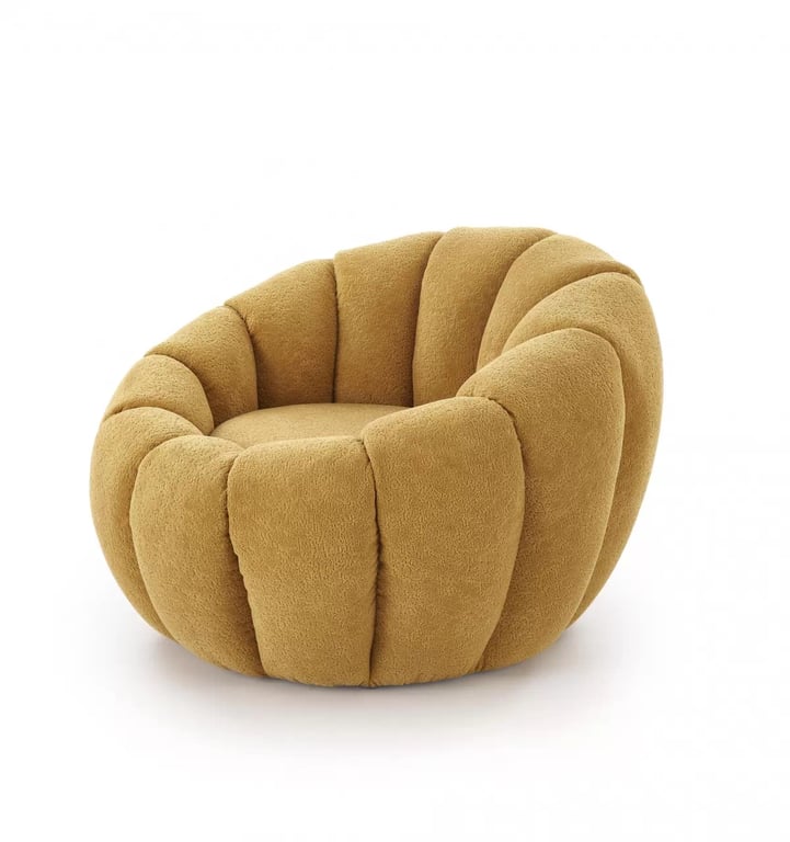 Pares fotel pihenő - mustár boucle szövet Pihenő fotel Pares - boucle mustár 