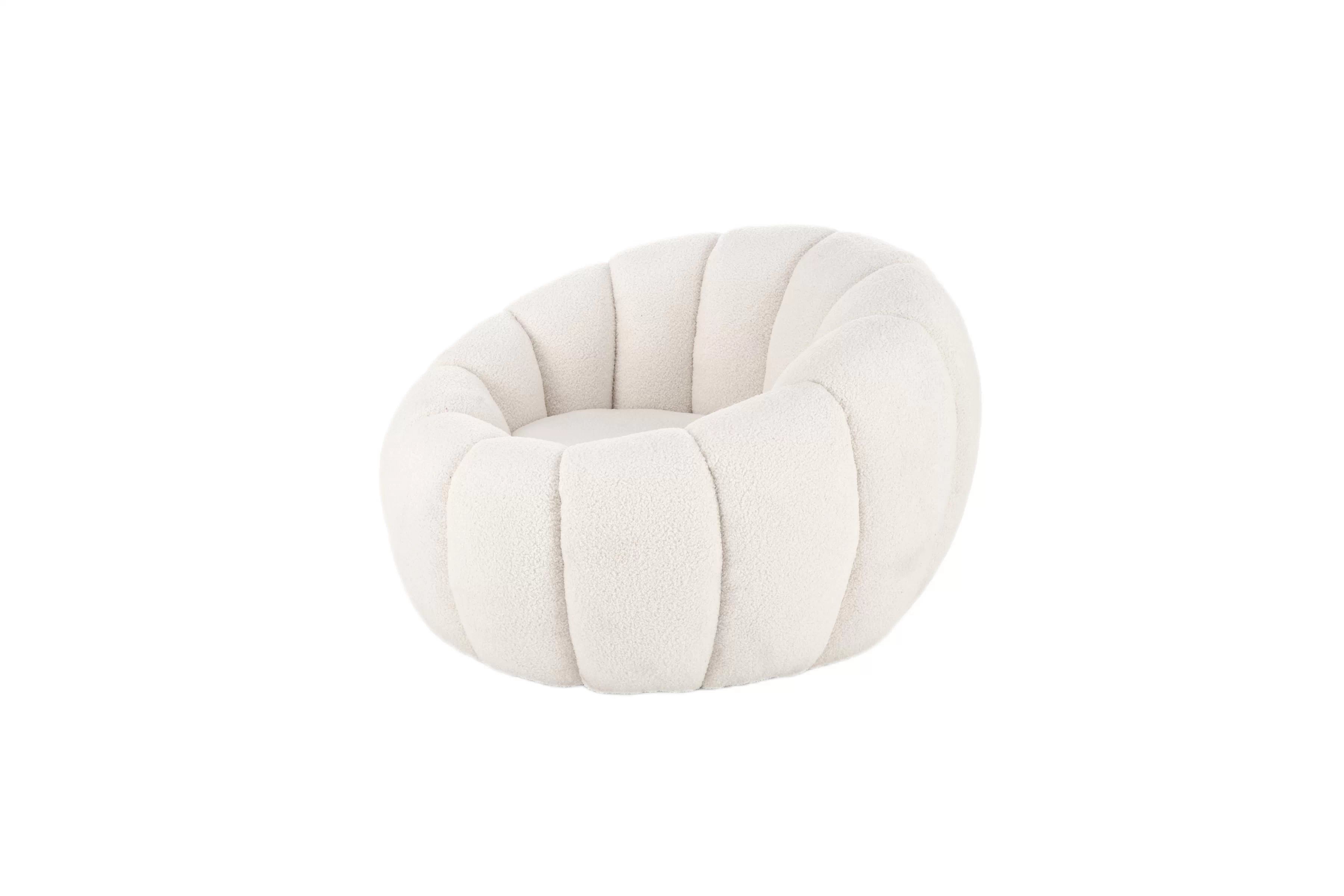 Křeslo Pares - krémová bouclé Lambi 1 Křeslo čalouněná Pares - Krémový boucle Lambi 1 