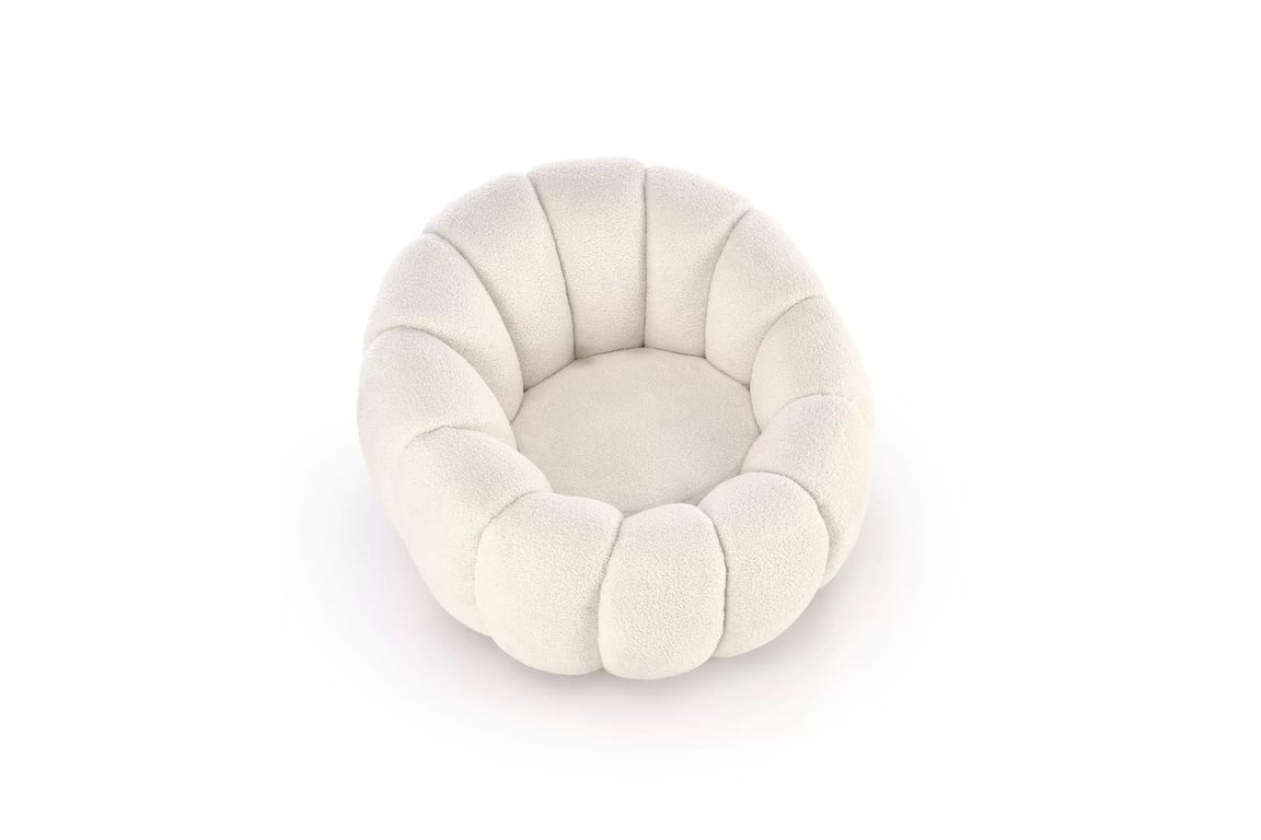 Fotoliu relaxant Pares - alb boucle Lambi 1  Fotoliu de relaxare Pares - cremă boucle Lambi 1 