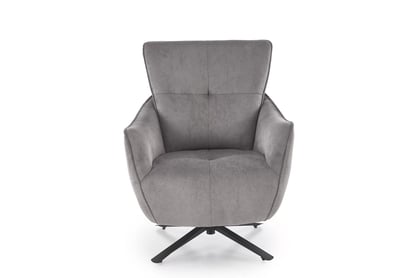 Dizajnové kreslo Mirello otočné - šedá pletenina Kreslo odpočinkové Scampi otočna - popielata plecionka