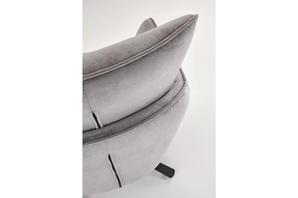 Dizajnové kreslo Mirello otočné - šedá pletenina Kreslo odpočinkové Scampi otočna - popielata plecionka