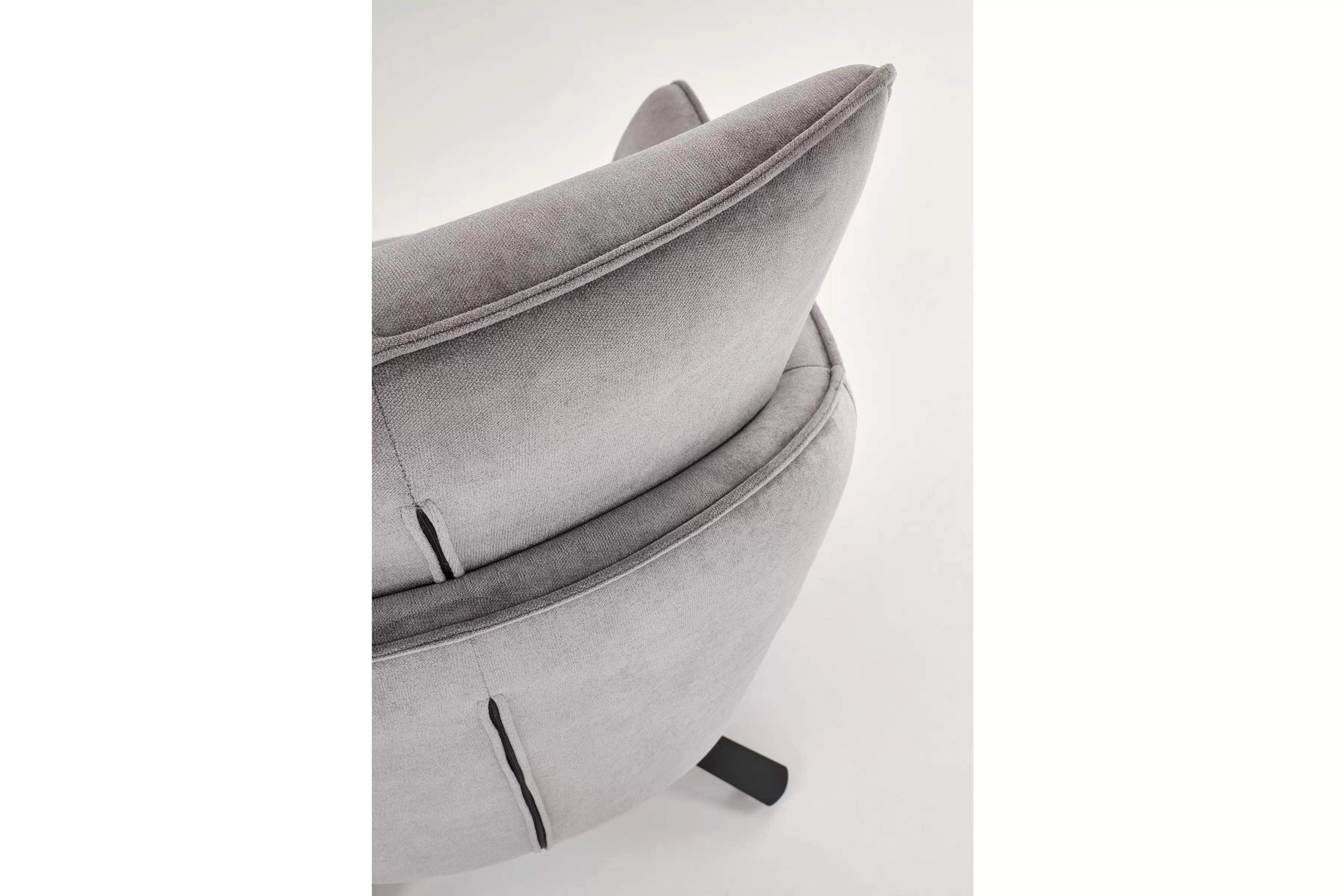 Dizajnové kreslo Mirello otočné - šedá pletenina Kreslo odpočinkové Scampi otočna - popielata plecionka