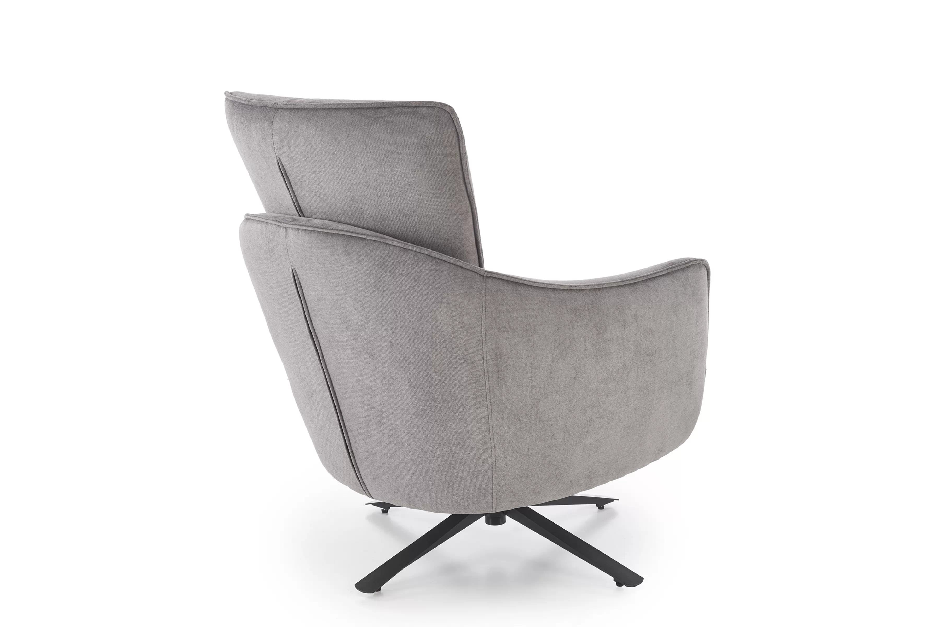 Dizajnové kreslo Mirello otočné - šedá pletenina Kreslo odpočinkové Scampi otočna - popielata plecionka