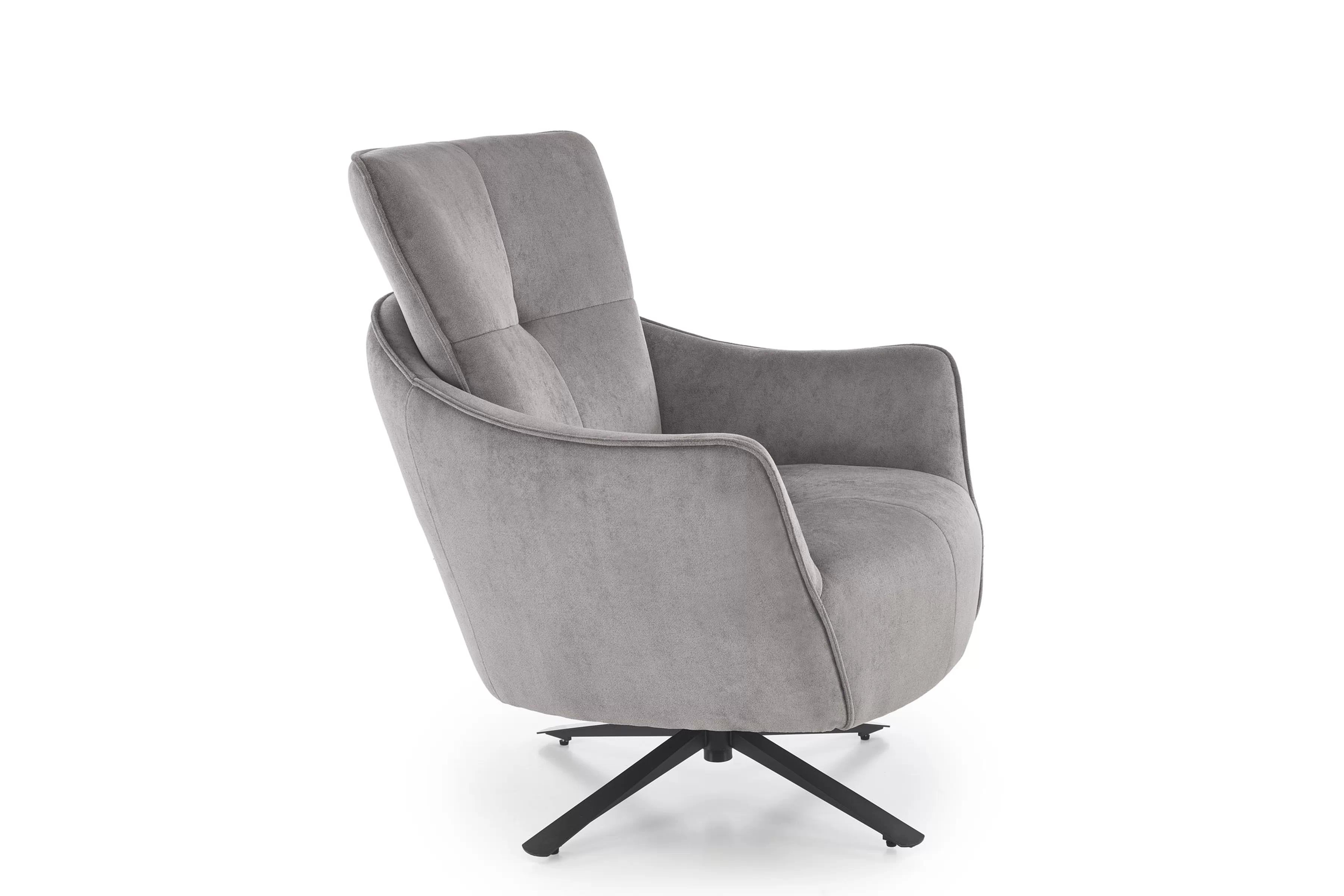 Dizajnové kreslo Mirello otočné - šedá pletenina Kreslo odpočinkové Scampi otočna - popielata plecionka