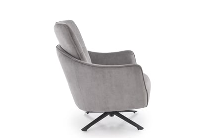 Dizajnové kreslo Mirello otočné - šedá pletenina Kreslo odpočinkové Scampi otočna - popielata plecionka