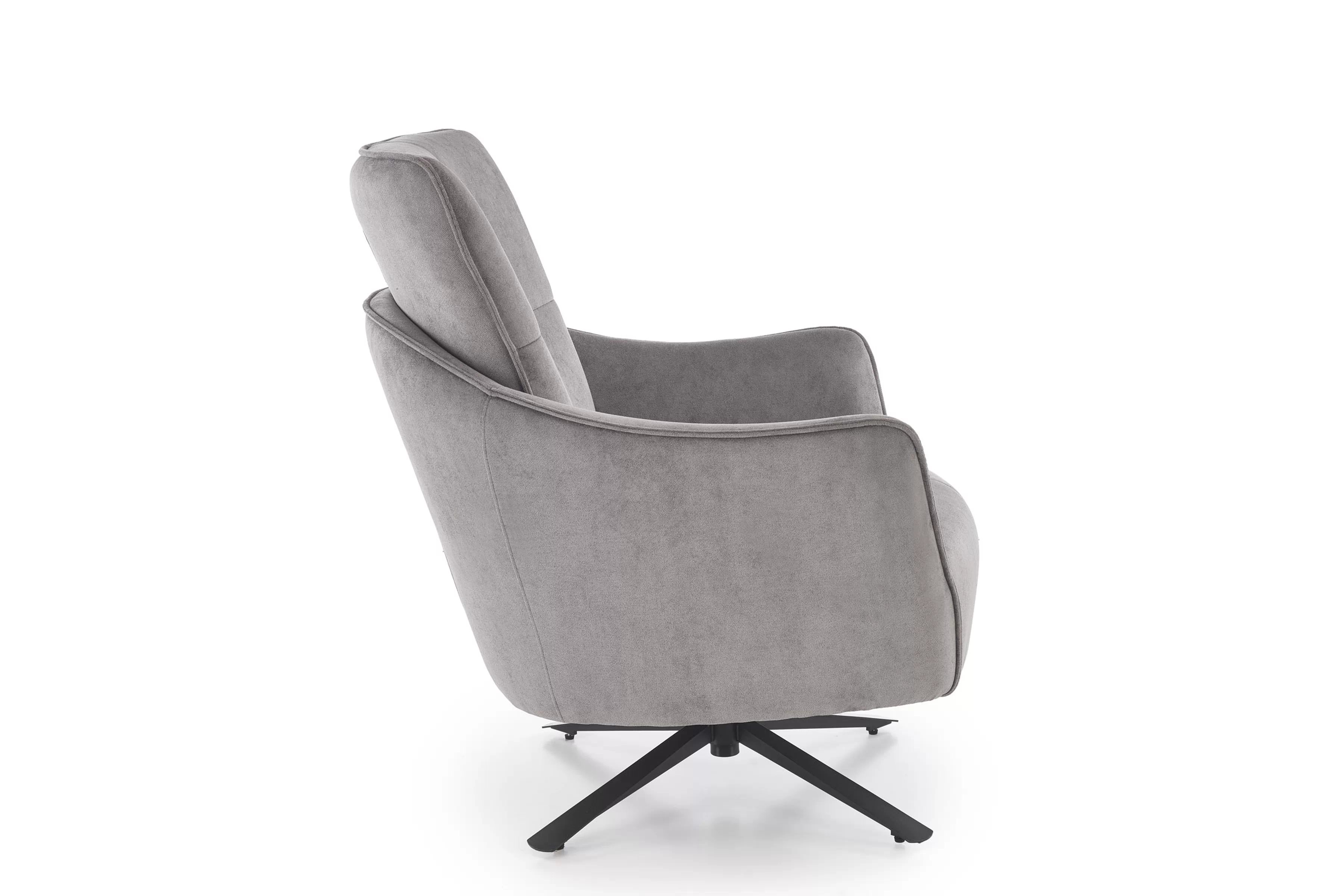 Dizajnové kreslo Mirello otočné - šedá pletenina Kreslo odpočinkové Scampi otočna - popielata plecionka