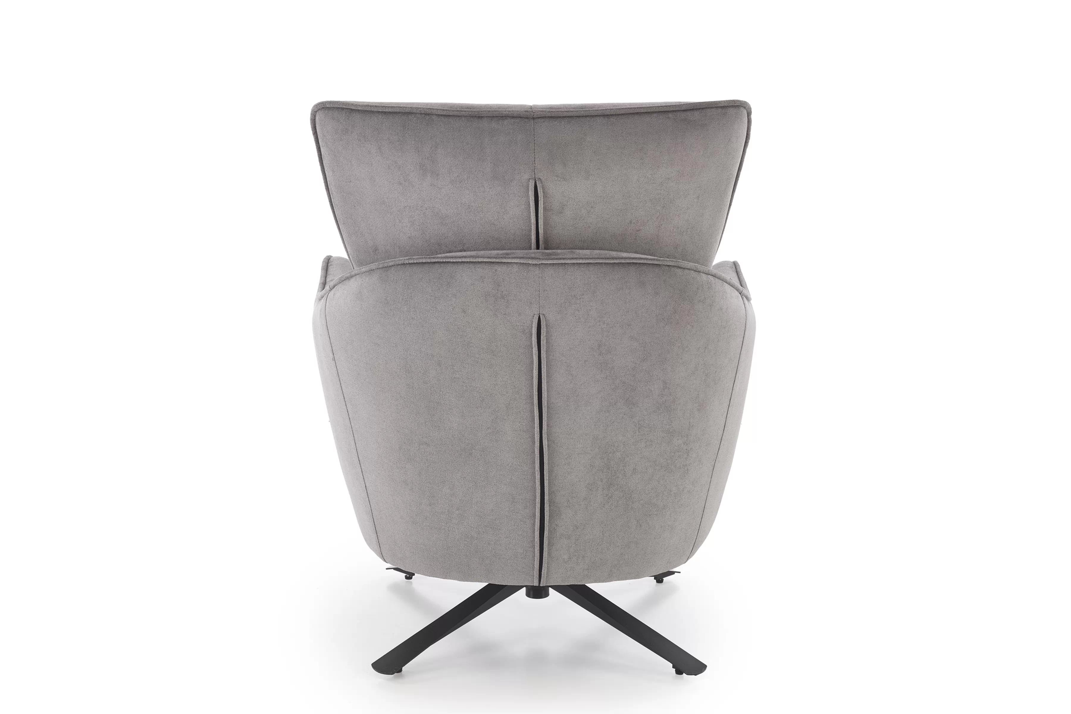 Dizajnové kreslo Mirello otočné - šedá pletenina Kreslo odpočinkové Scampi otočna - popielata plecionka