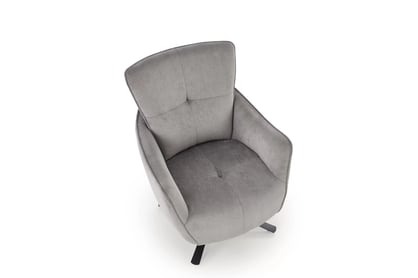 Dizajnové kreslo Mirello otočné - šedá pletenina Kreslo odpočinkové Scampi otočna - popielata plecionka