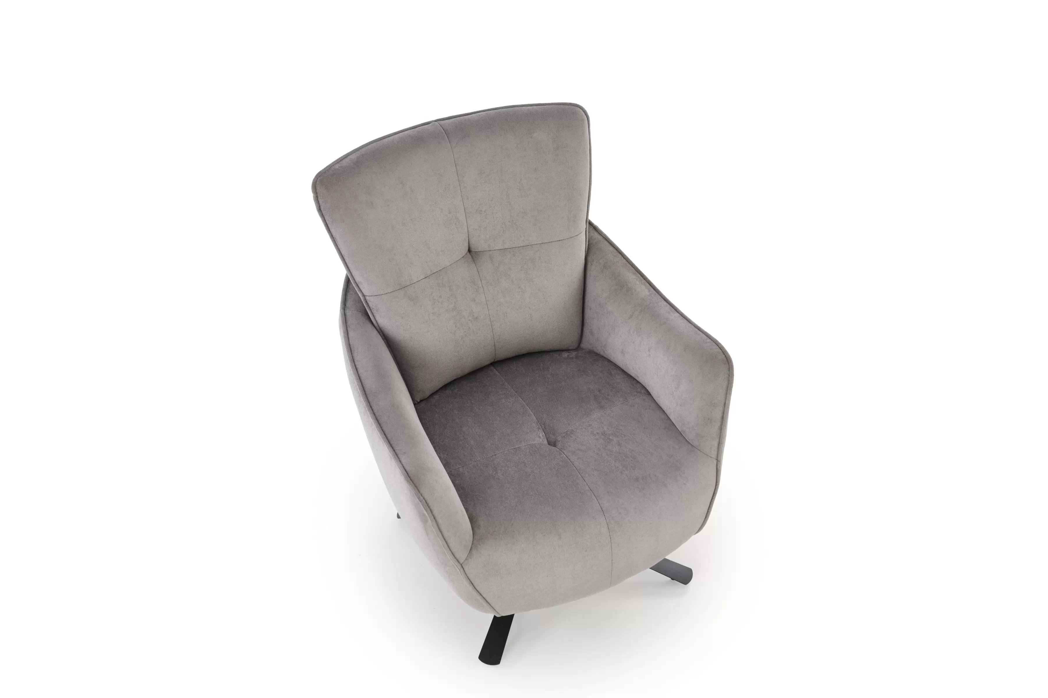 Dizajnové kreslo Mirello otočné - šedá pletenina Kreslo odpočinkové Scampi otočna - popielata plecionka