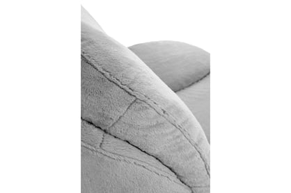 Otočné relaxační křeslo Sella - šedý plyš Křeslo čalouněná Sella obrotowy - šedá Pletenina futerkowa 