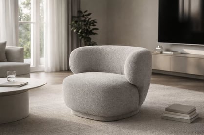 Dizajnové kreslo Skindi - sivé buklé Catch Me 24 Kreslo odpočinkové Skindi - šedá boucle Catch Me 24