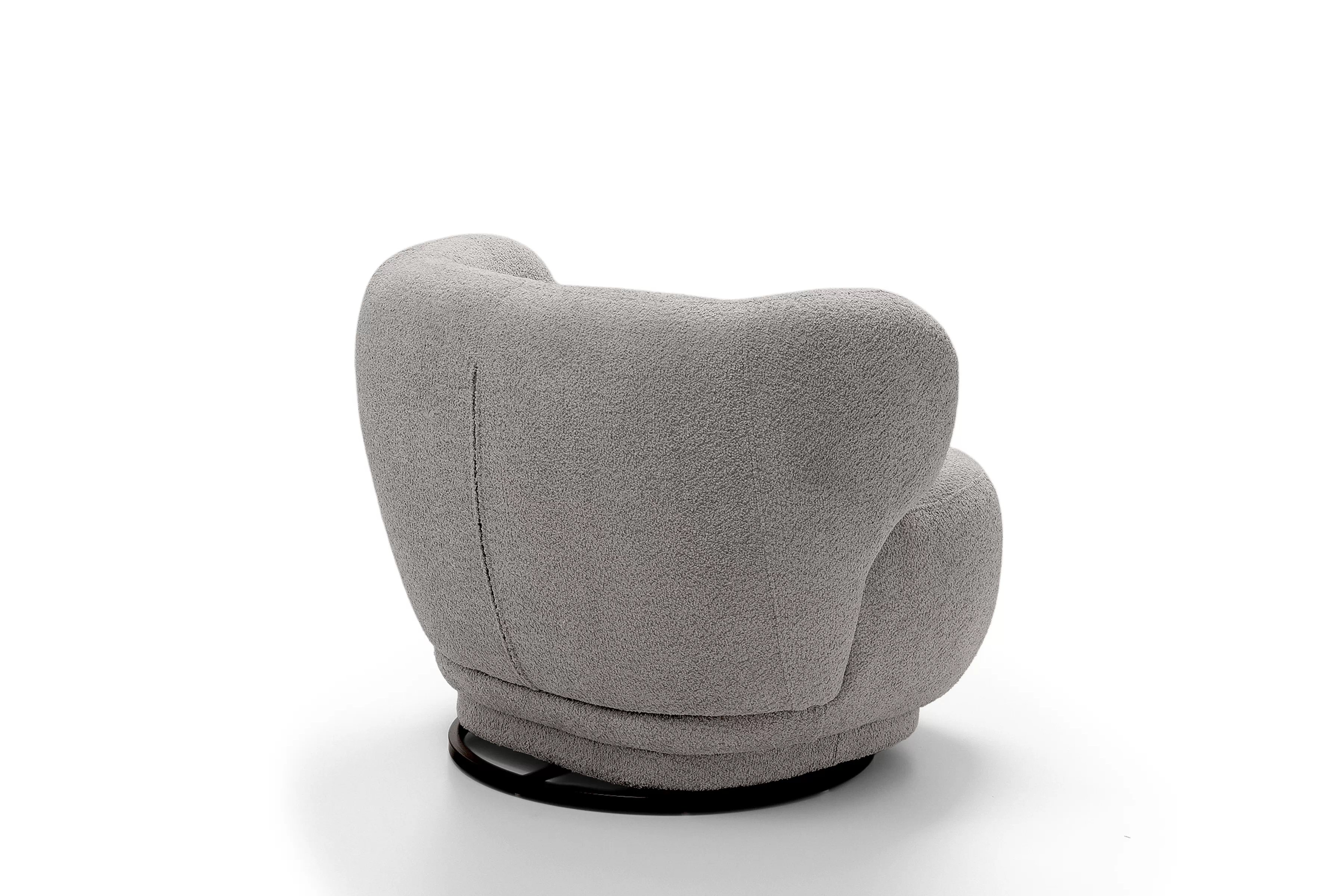 Relaxační křeslo Skindi otočné - šedá bouclé Catch Me 24 Křeslo čalouněná Skindi obrotowy - šedá boucle Catch Me 24