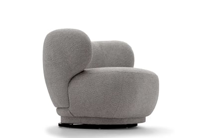 Relaxační křeslo Skindi otočné - šedá bouclé Catch Me 24 Křeslo čalouněná Skindi obrotowy - šedá boucle Catch Me 24