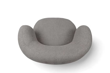 Relaxační křeslo Skindi otočné - šedá bouclé Catch Me 24 Křeslo čalouněná Skindi obrotowy - šedá boucle Catch Me 24