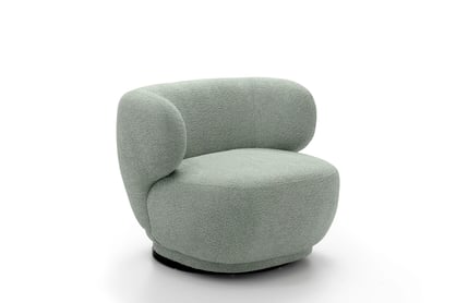 Relaxační křeslo Skindi otočné - zelená bouclé Catch Me 13