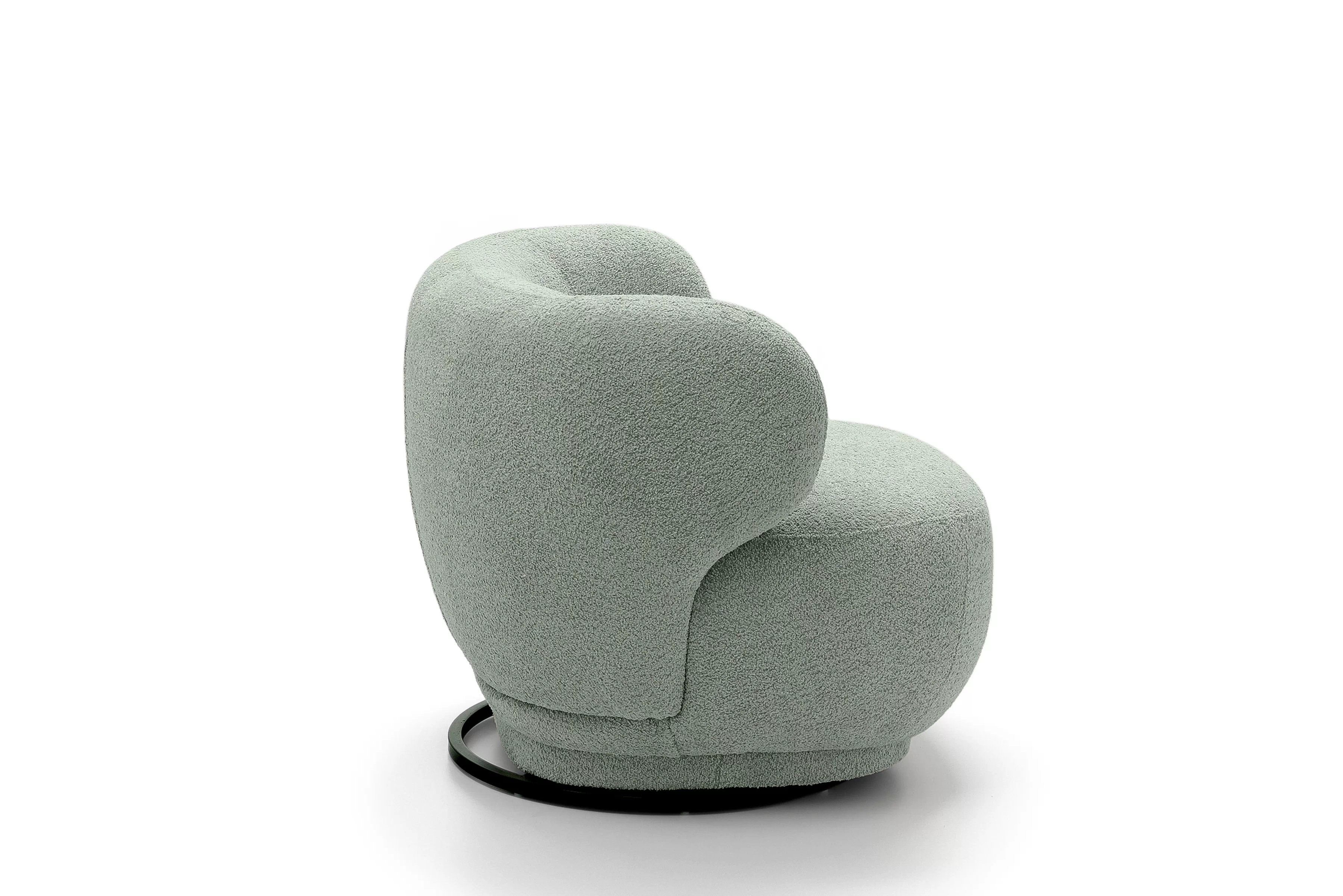 Relaxační křeslo Skindi otočné - zelená bouclé Catch Me 13 Křeslo čalouněná Skindi obrotowy - zielona boucle Catch Me 13