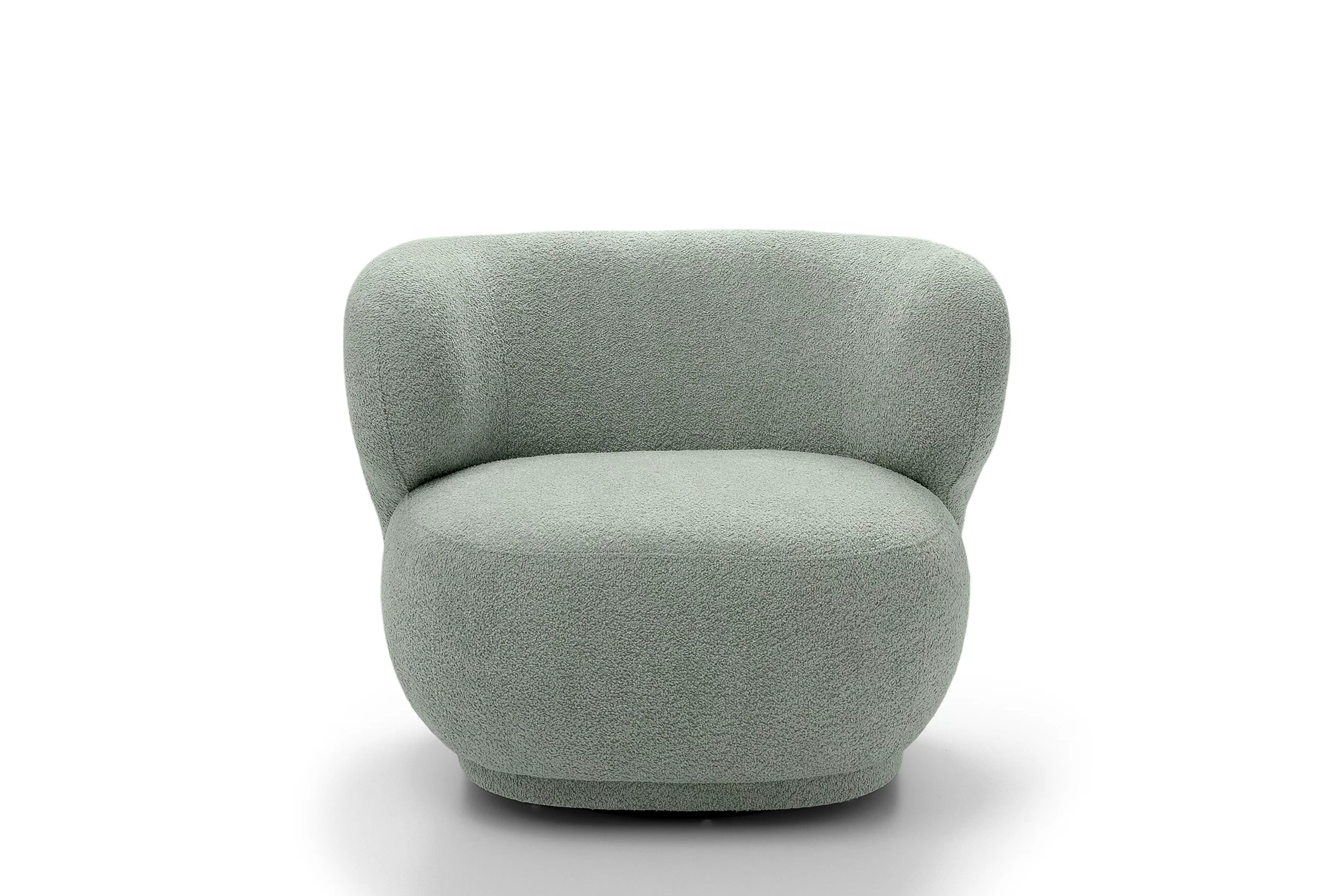 Relaxační křeslo Skindi otočné - zelená bouclé Catch Me 13 Křeslo čalouněná Skindi obrotowy - zielona boucle Catch Me 13