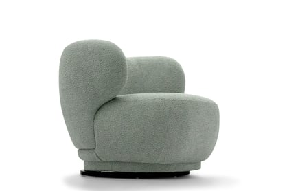 Relaxační křeslo Skindi otočné - zelená bouclé Catch Me 13 Křeslo čalouněná Skindi obrotowy - zielona boucle Catch Me 13