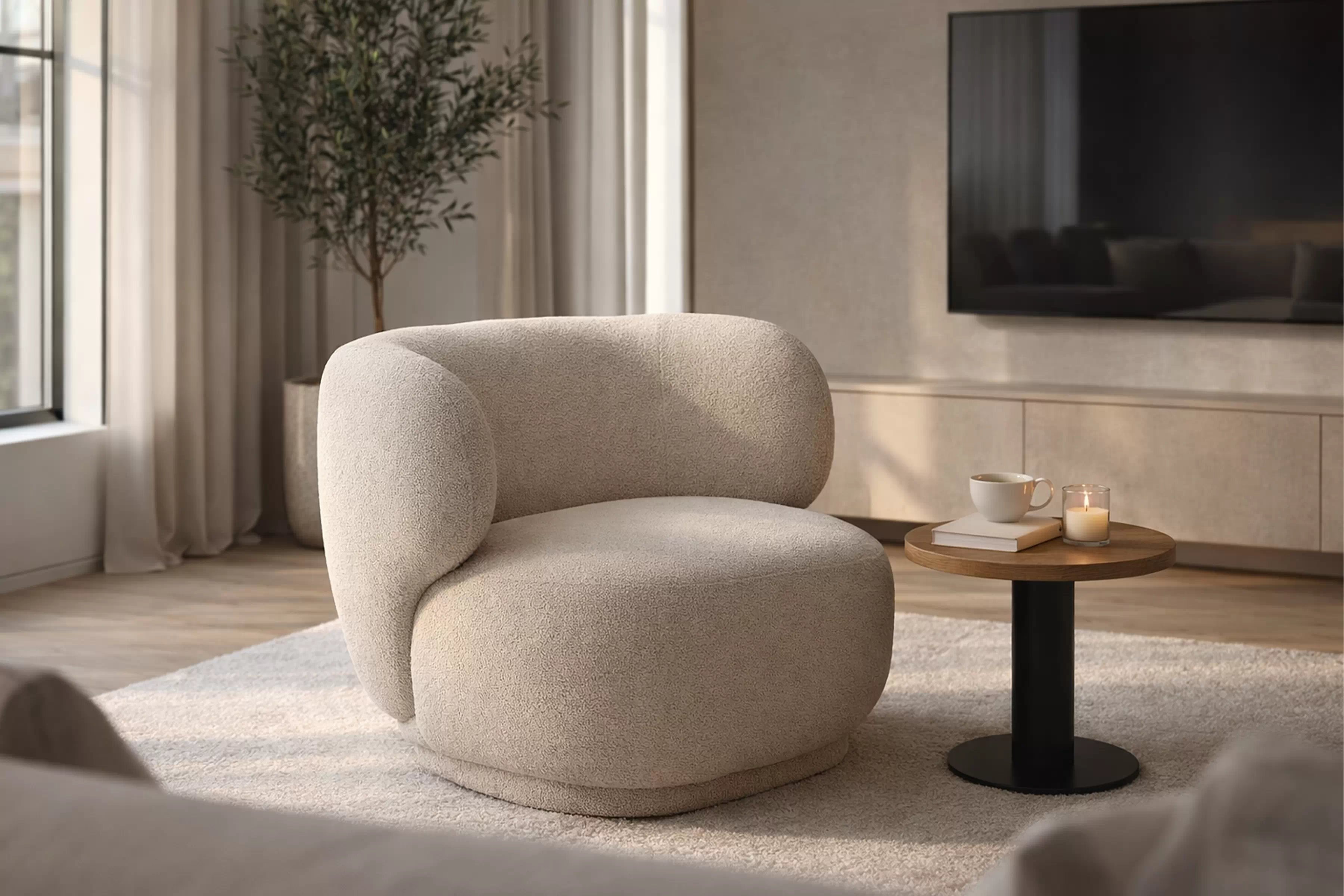 Relaxačné kreslo Skindi otočné Kreslo odpočinkové Skindi otočna