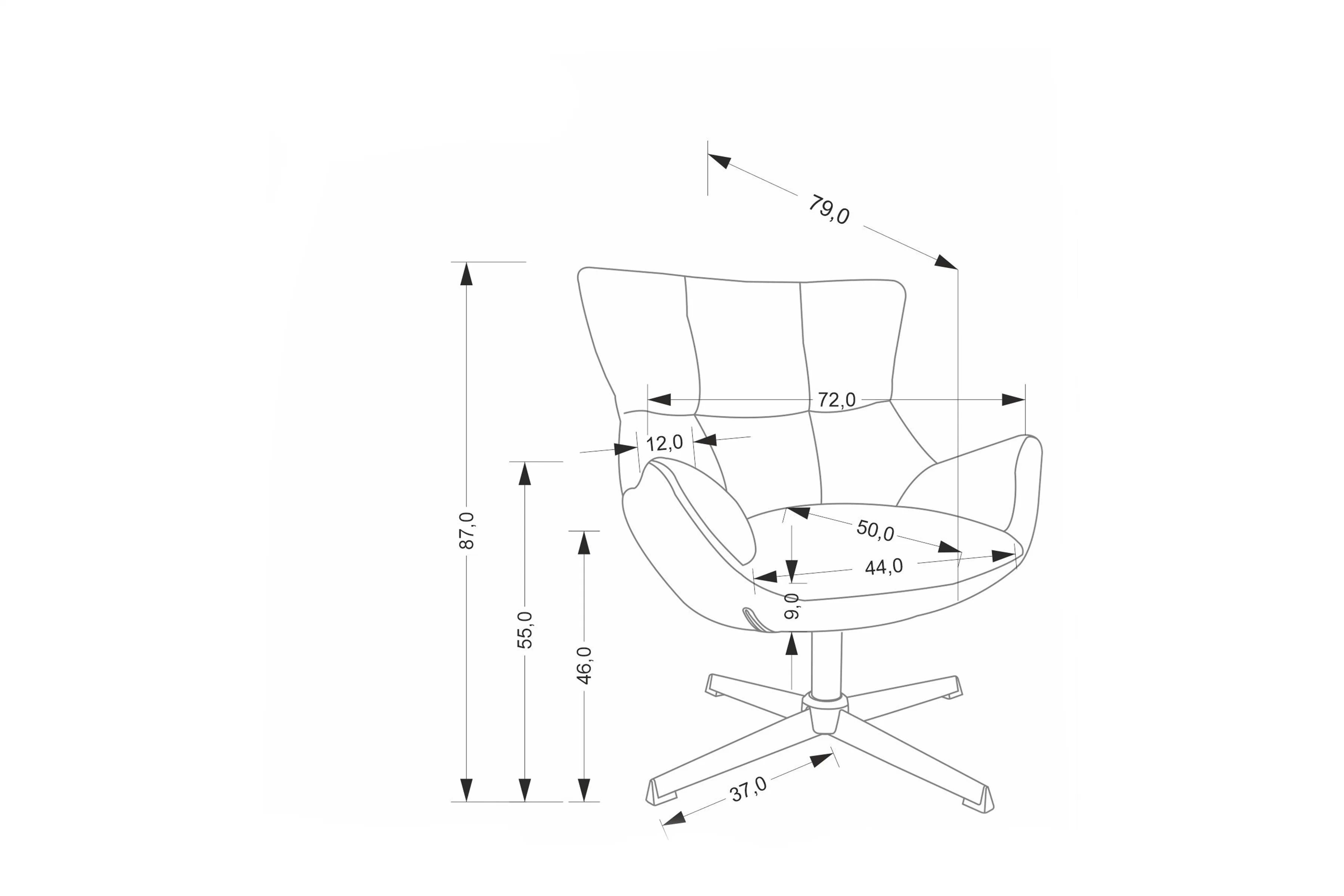 Otočné čalouněné křeslo Soremi - béžová / černé nožky Křeslo čalouněná Soremi obrotowy - béžová / Nohy černá