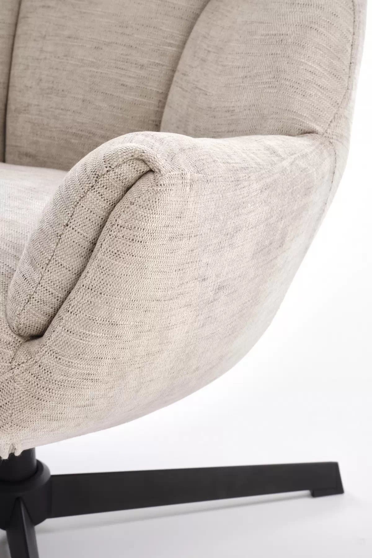 Otočné čalouněné křeslo Soremi - béžová / černé nožky Křeslo čalouněná Soremi obrotowy - béžová / Nohy černá