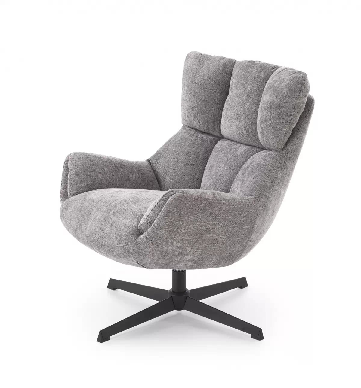 Otočné čalouněné křeslo Soremi - šedá / černé nožky Křeslo čalouněná Soremi obrotowy - popelavá / Nohy černá