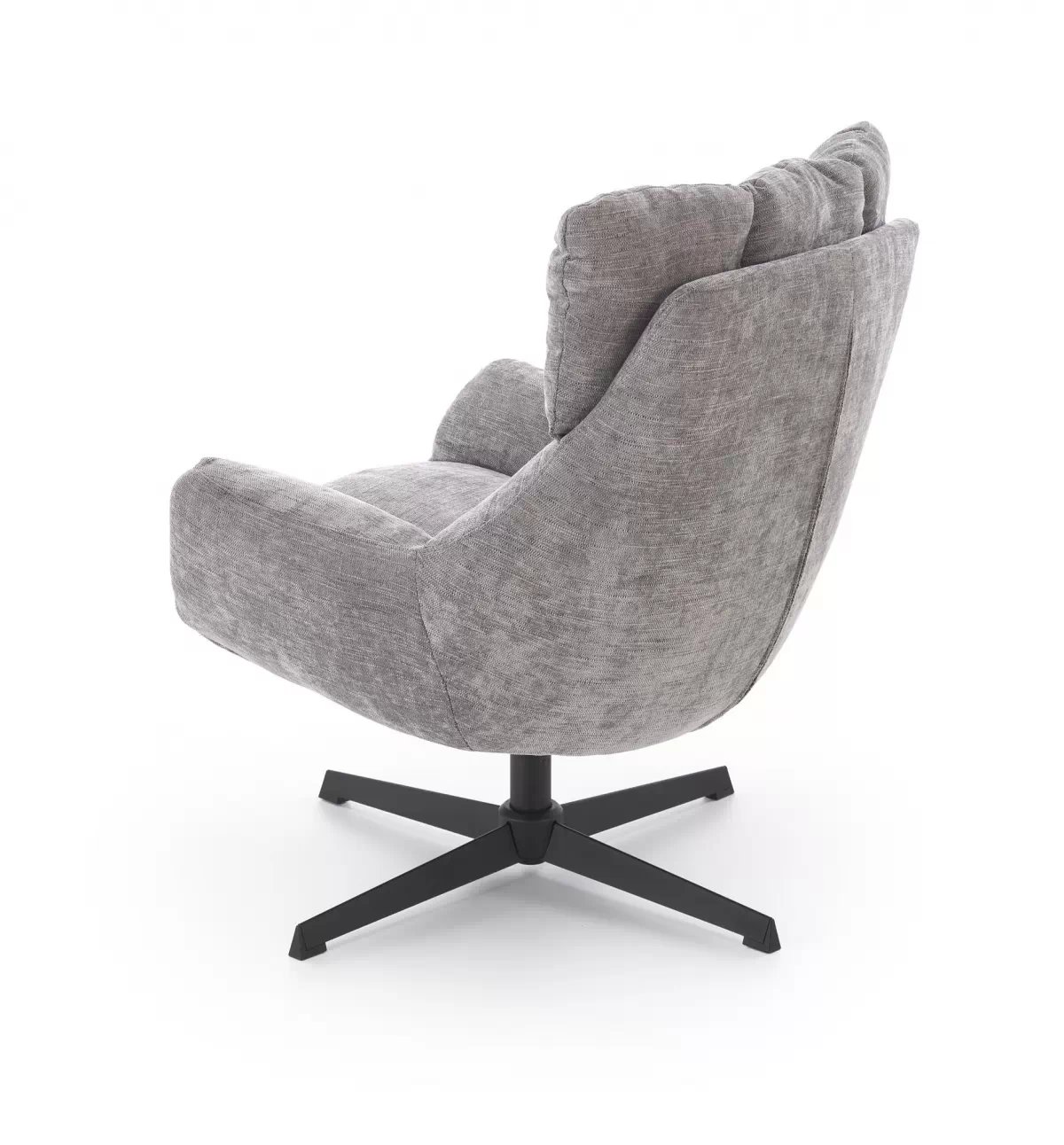 Otočné čalouněné křeslo Soremi - šedá / černé nožky Křeslo čalouněná Soremi obrotowy - popelavá / Nohy černá