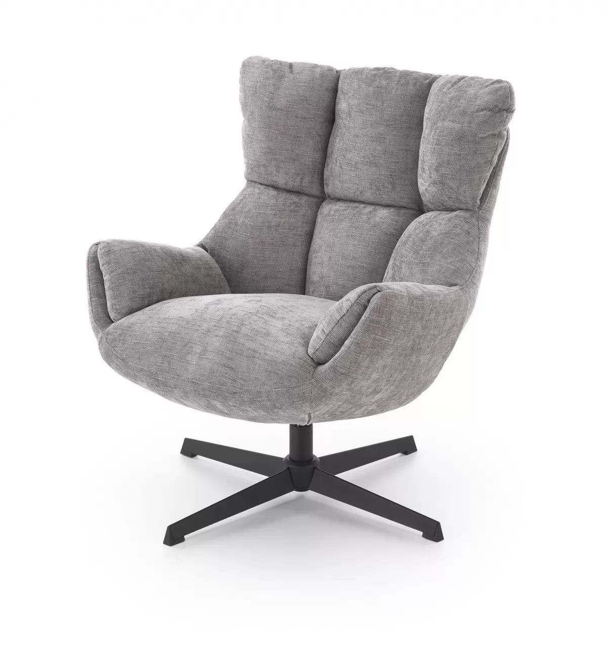 Otočné čalouněné křeslo Soremi - šedá / černé nožky Křeslo čalouněná Soremi obrotowy - popelavá / Nohy černá