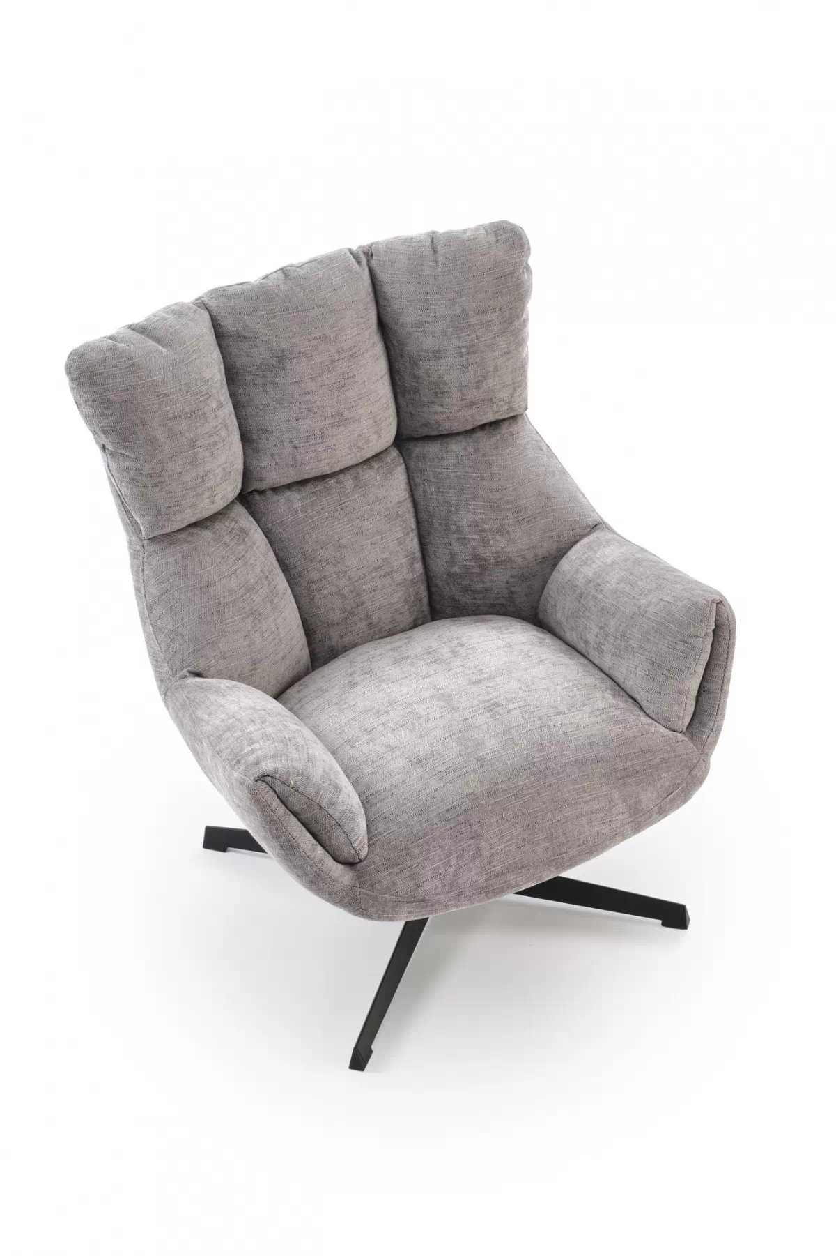 Otočné čalouněné křeslo Soremi - šedá / černé nožky Křeslo čalouněná Soremi obrotowy - popelavá / Nohy černá