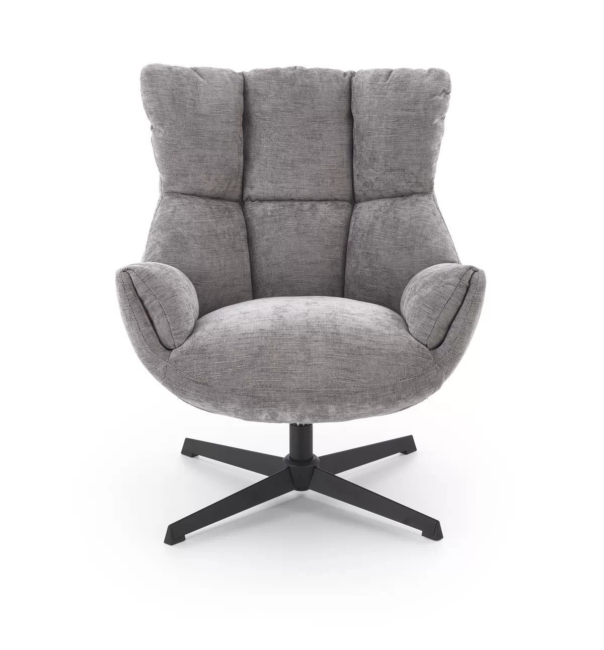 Otočné čalouněné křeslo Soremi - šedá / černé nožky Křeslo čalouněná soremi obrotowy - popelavá / Nohy černá